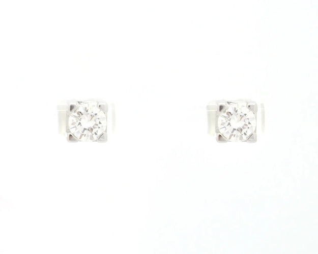 Boucles d'oreilles Boucles d’oreilles puces en or blanc 18 carats et diamants 0,36 ct 58 Facettes 12458