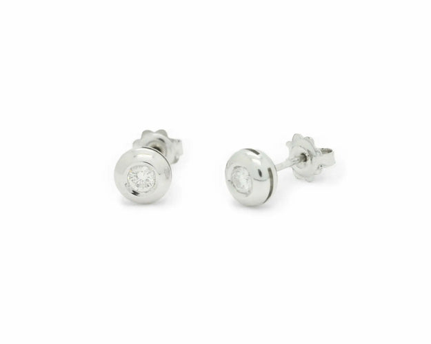 Boucles d'oreilles Boucles d’oreilles point de lumière en or blanc 18 kt et diamants 0,40 ct 58 Facettes 7903