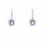 Boucles d'oreilles Boucles d’oreilles en or blanc 18 ct avec saphirs Ceylan et diamants 58 Facettes 10065