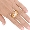 Bague 54 Bague bombée en or rose 18K et diamants taille ancienne 58 Facettes 34688