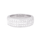 Bague 53 Bague jonc pavée en or blanc 750 et diamants princesse 58 Facettes 33993