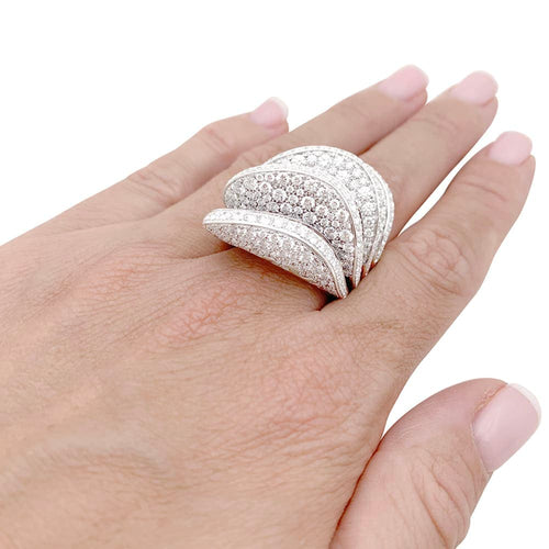 Bague 53 De Grisogono Onde - Bague en or blanc pavée de diamants 58 Facettes 33895