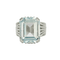 Bague 53 Bague or gris ornée d'une aigue marine 58 Facettes GU51