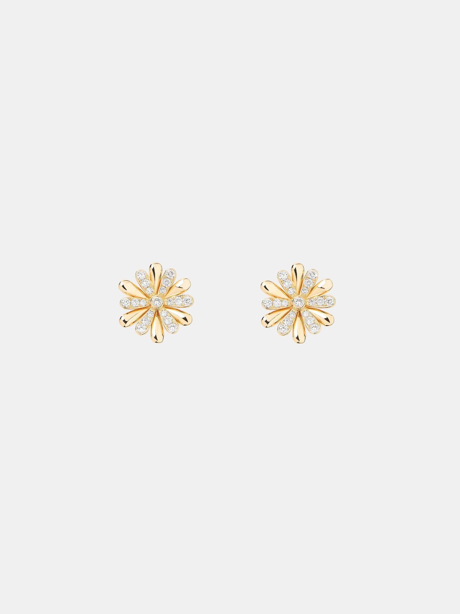 Boucles d'oreilles Flower Poiray Or jaune Diamant 0.27ct