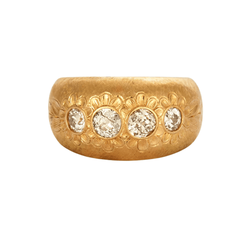 Bague 51 Bague jonc or jaune sertie de diamants 58 Facettes GU62