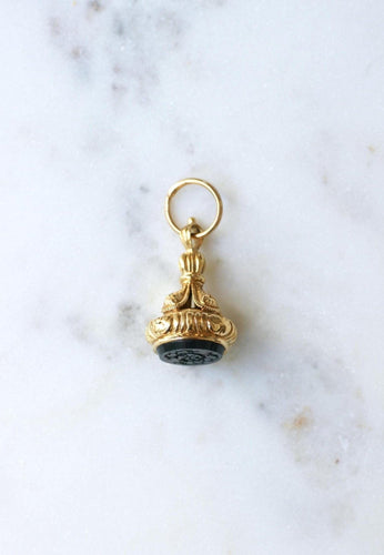 Pendentif Pendentif cachet en or jaune 18k et jaspe sanguin 58 Facettes