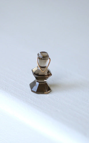 Pendentif Pendentif cachet géométrique en or rose 18k et quartz fumé 58 Facettes