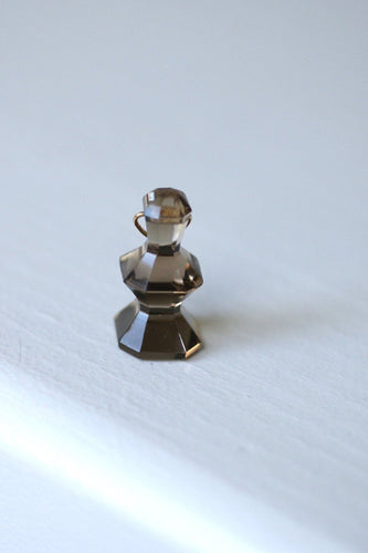 Pendentif Pendentif cachet géométrique en or rose 18k et quartz fumé 58 Facettes