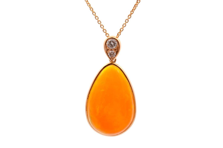 Pendentif Pendentif en or 18k avec opale 19,21 ct et diamants 58 Facettes 27208-27621