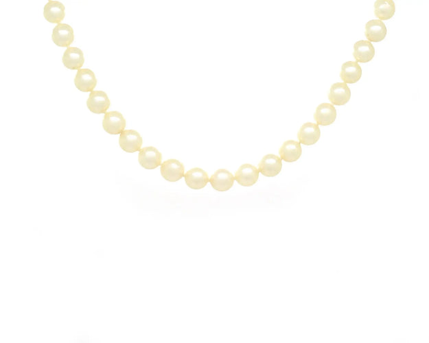 Collier Collier de perles du Japon 44 cm avec fermoir en or blanc 18 ct 58 Facettes 13534