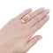 Bague 56 Bague navette en or jaune 18K, corail peau d’ange et diamants 58 Facettes 33265