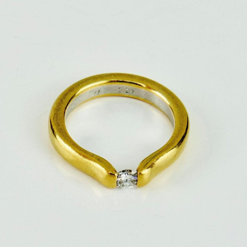 Bague 53 Spannring - Bague vintage en platine 950 avec manteau en or 750 et diamant 58 Facettes 2090