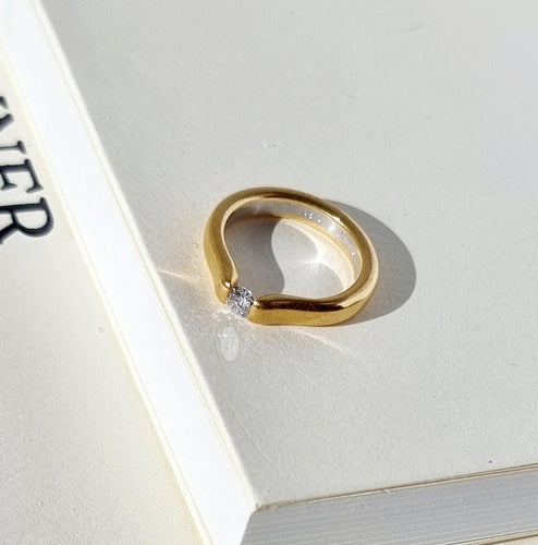 Bague 53 Spannring - Bague vintage en platine 950 avec manteau en or 750 et diamant 58 Facettes 2090