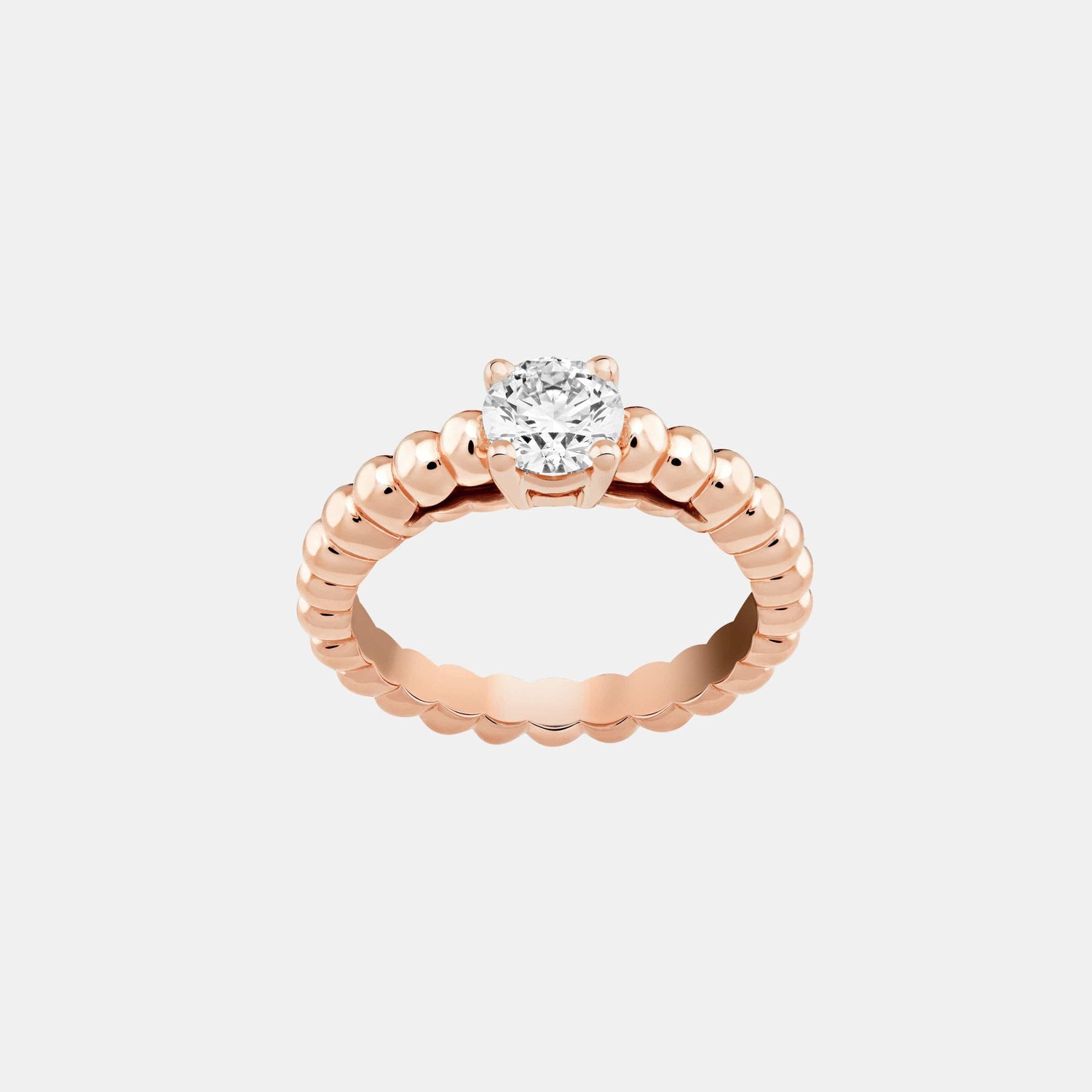 Bague Perlée Or rose Diamant 0.7ct