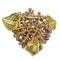 Boucles d'oreilles René Boivin « Bouquet de Violettes » - Clip en or jaune 750 et gemmes 58 Facettes 30363