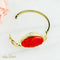 Bracelet Armband jonc en or jaune 750 avec corail gravé et diamants 58 Facettes 1852