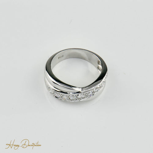 Bague 55.5 Bague en or blanc 750 - 9 diamants taille brillant 1,0 ct 58 Facettes 2126