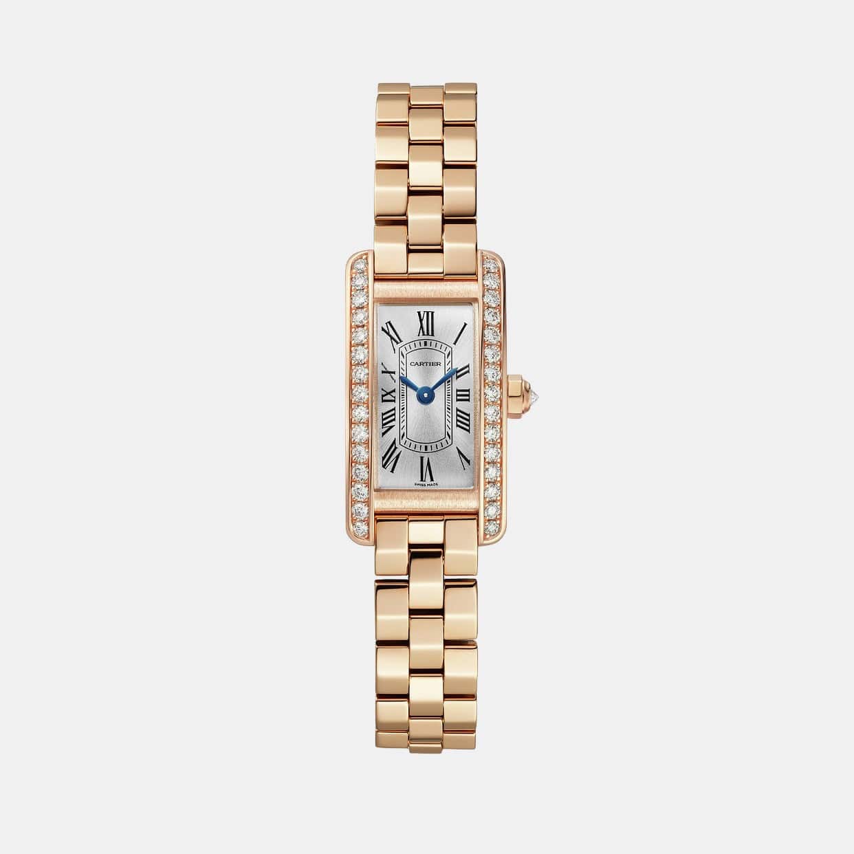 Montre Tank Américaine Or rose Diamant