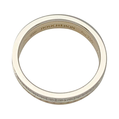 Bague 48 Boucheron Quatre Radiant Grosgrain - Alliance en or jaune et blanc et diamants 58 Facettes 32043