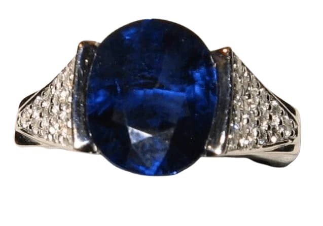 Bague 54 Bague Or blanc Saphir Diamants 58 Facettes C 475  XXEE