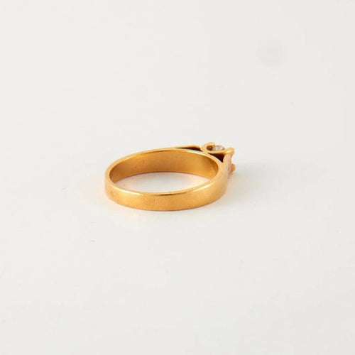 Bague 55 Bague Solitaire Or jaune Diamant 0.26ct 58 Facettes