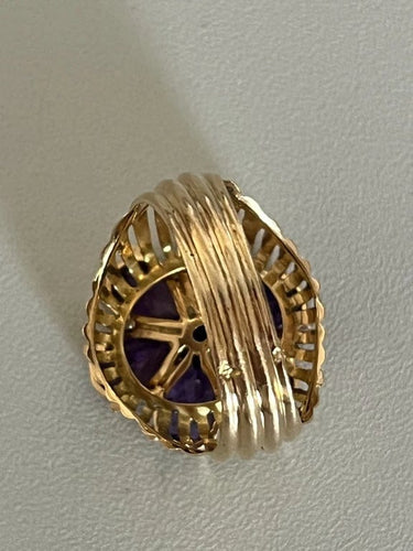 Bague 58 Bague Fils d'Or Jaune Améthystes 58 Facettes 5512