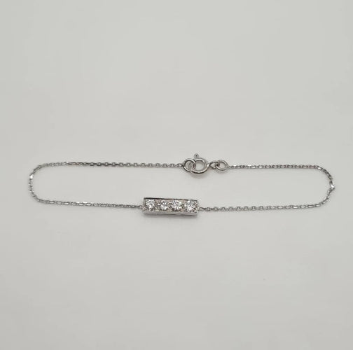 Bracelet Bracelet or blanc 18 carats serti de diamants 58 Facettes