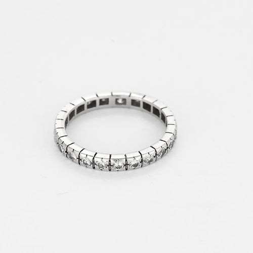Bague 56 Alliance américaine en or blanc et diamants 58 Facettes MON1251