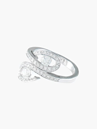 Bague 52.5 Bague en or blanc sertie de diamants entrelacés 58 Facettes 422 00279