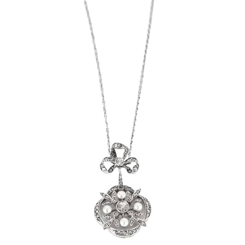Collier Collier XXe, diamants et perles 58 Facettes 58FC164