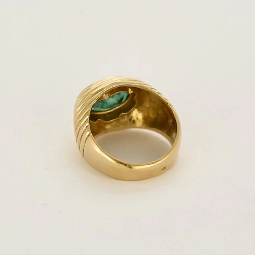 Bague 54 Bague dôme en or jaune et émeraude 58 Facettes TAR1358
