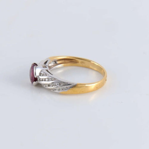Bague 53 Bague bicolore Rubis et pavage Diamants 58 Facettes FM77
