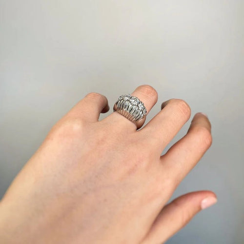 Bague 49 Bague - Platine et Diamants 58 Facettes 240010R