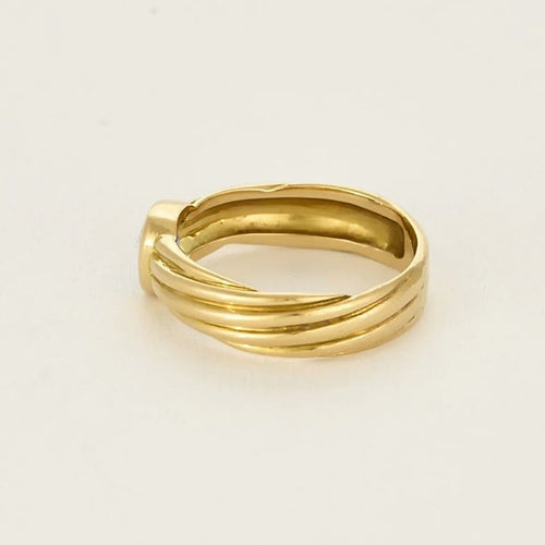Bague 54 Bague jonc en or jaune et saphir 58 Facettes LOR3887X2