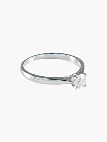Bague 53.5 Bague - Solitaire en or gris et diamant 0,2 ct 58 Facettes 412 50088