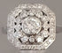 Bague 53.5 Bague Style Art Déco Octogonale Diamants Or Blanc 58 Facettes R 1656