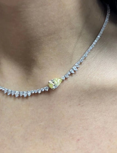Collier Collier tennis diamant jaune 58 Facettes 385