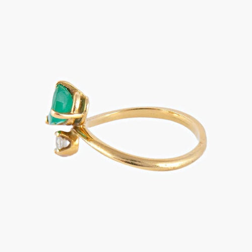Bague 53 Bague Emeraude et Diamants 58 Facettes