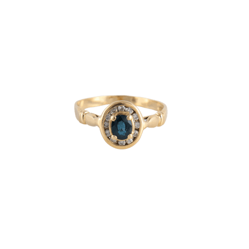 Bague 54 Bague Saphir entourage Diamants 58 Facettes FM54