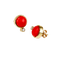 Boucles d'oreilles Boucles d'oreilles corail en or jaune 14 carats et diamants 58 Facettes 2660