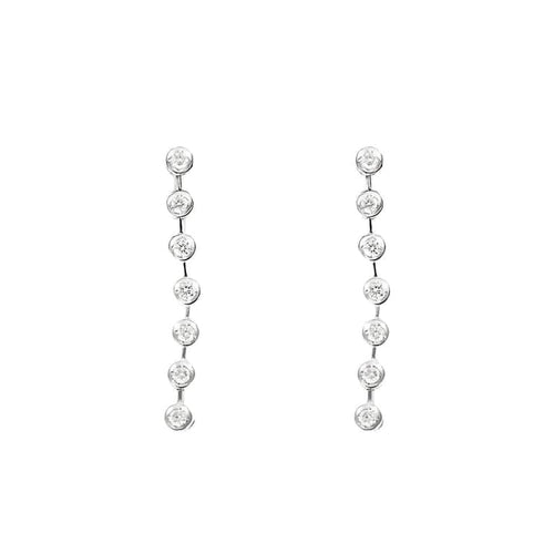Boucles d'oreilles Pendants d'oreilles or gris et diamants 58 Facettes CAS00502