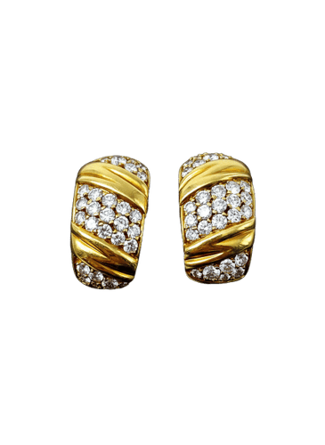Boucles d'oreilles Orecchini a conchiglia - Boucles d’oreilles en or jaune 18k et diamants 58 Facettes