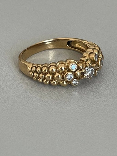 Bague 57.5 FRED - Bague or jaune diamants 58 Facettes 5706