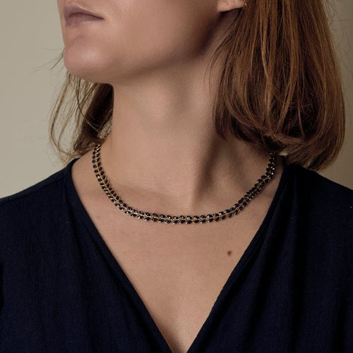 Collier Collier en Or jaune et saphirs 58 Facettes AUX1455
