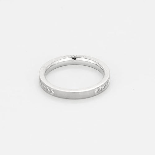 Bague 48 Alliance semi pavée en or blanc et diamants 58 Facettes SAP0658