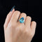 Bague 52 Bague taille poire en or gris 18k, topaze bleue et diamants 58 Facettes LJ12