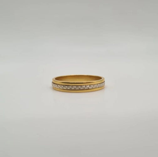 Bague 53.5 Alliance or jaune et blanc 58 Facettes