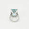 Bague 47 Bague Art Déco en platine et aigue marine 58 Facettes CAS0171