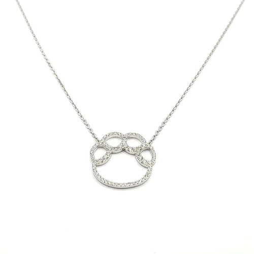 Collier Collier patte or blanc serti de diamants 58 Facettes