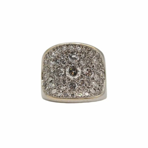 Bague 54 Bague or blanc sertie de diamants naturels 58 Facettes